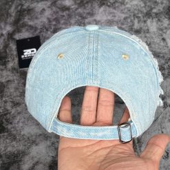 Mũ Lưỡi Trai Màu Xanh Dương Jean Rách Cá Tính - Ảnh 6
