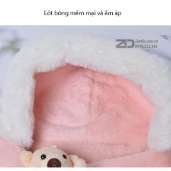 Khăn Mũ Len Gấu Đa Năng Cho Bé MLTE017 (4)