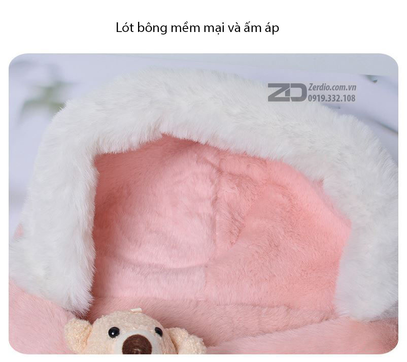 Khăn Mũ Len Gấu Đa Năng Cho Bé MLTE017 (4)