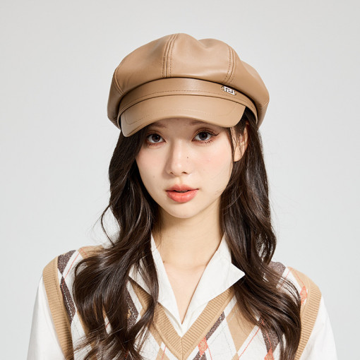 Mũ Beret Lưỡi Trai Nữ Da PU Phong Cách Hàn Quốc MNN030