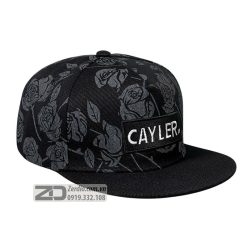 Nón Snapback Hiphop SN104 Họa Tiết Hoa Lá Màu Đen (1)