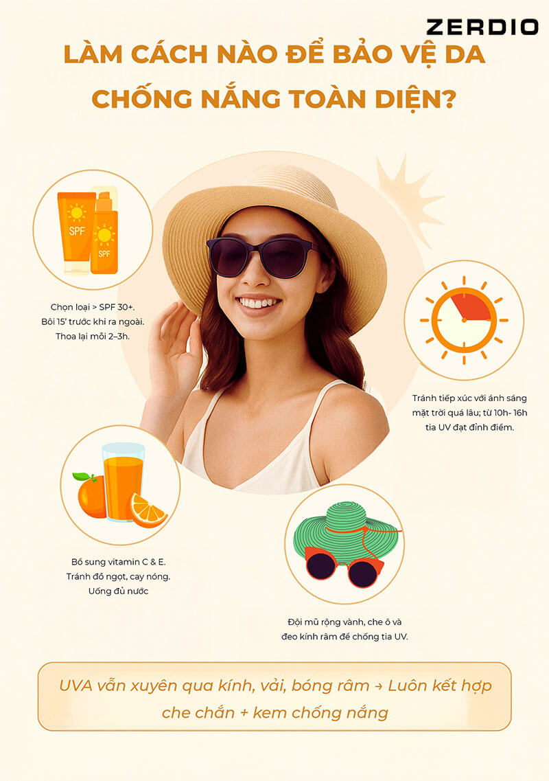 Cách bảo vệ da khỏi tia UV